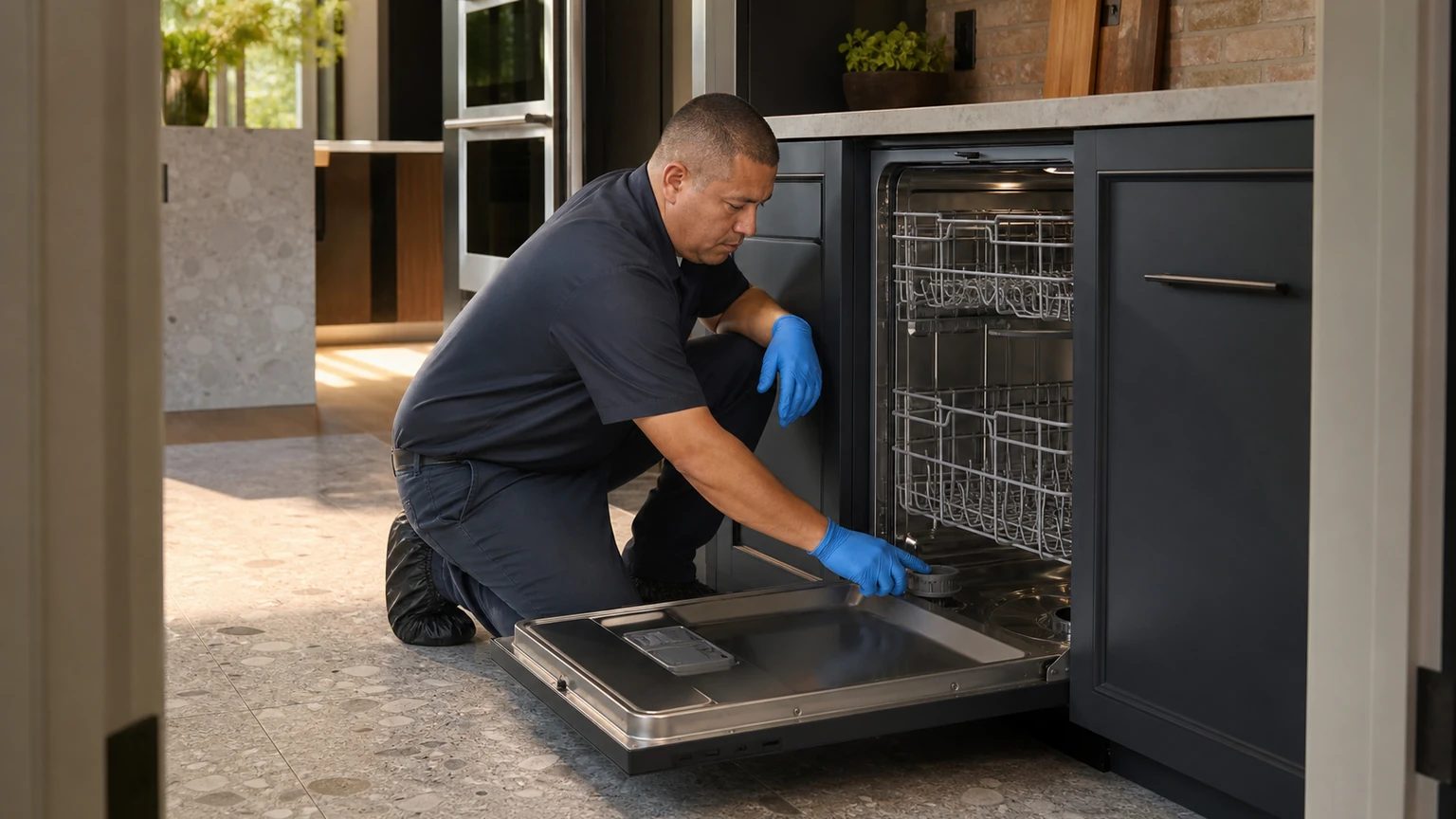 Panel-ready dishwasher diagnostic visit in Wilton